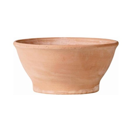 Deroma 9.1 in. White Terracotta Clay Round Bowl Planter 242245